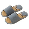 thumbnail image 4 of Kcodviy Couple Models Shoes Non Scuff Slippers Men Slip Flip Flops Flax Summer Slippers for Men Slippers indoor Bedroom Slippers Boot Slippers for Men for Mens, 4 of 4