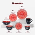 thumbnail image 3 of Stoneware Dinnerware Set, Black + Speckled Spin Wash (56pc Set, Red), 3 of 9