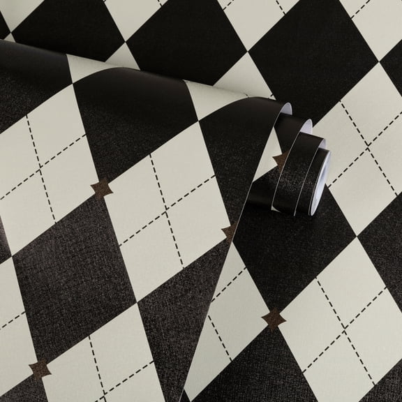 UMIGGEE Black and White Wallpaper Peel and Stick Wallpaper 17.3-in x 118-in Contact Wallpaper Self-Adhesive Removable Wallpaper Covering Vinyl Wrap for Kitchen Bedroom Home Renovation