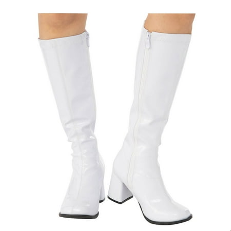 White GoGo Boots Adult Halloween Costume Accessory