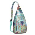 thumbnail image 1 of Earthy Artistic Sling Pack - Adjustable Crossbody Bag with Retro Designs, 1 of 4