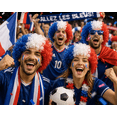thumbnail image 3 of Peluca Para Adultos Aficionados De Futbol Soccer Azul-Blanco-Rojo, 3 of 5