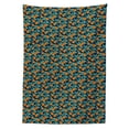thumbnail image 2 of Orange Blue Tablecloth, Citrus Branches and Leaves, Rectangle Satin Table Cover Accent for Dining Room and Kitchen, 60" X 90", Dark Teal Burnt Orange, by Ambesonne, 2 of 2