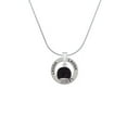 thumbnail image 2 of Delight Jewelry 12mm Black Roller Glass Spinner Laugh Ring Charm Necklace, 18", 2 of 4