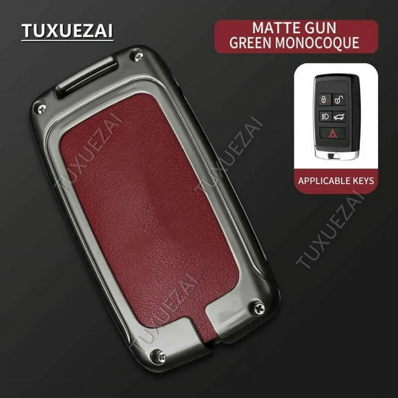 Zinc Alloy Cowhide Car Remote Key Case For Jaguar A 5-button key case Case Remote Protection Cover Bag Shell