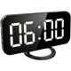 thumbnail image 1 of Reloj despertador LED digital, reloj despertador grande con superficie de espejo de 6,5"con dos puertos de carga USB, función de repetición, brillo ajustable automático/manual, azu, 1 of 5