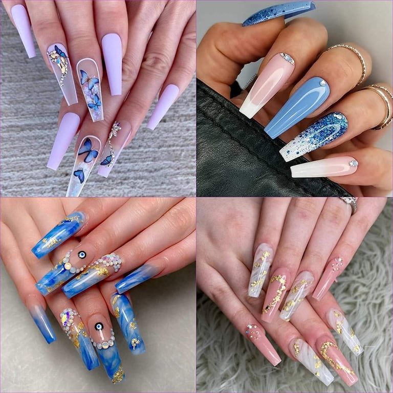 Yirtree French Nail Tips Acrylic Flake Nails Half Cover 100pcs Artificial False Nails Half Tips Box For Diy Nail Art Acrylic Gel French Nail Art Colored French Tips False Nail Tips
