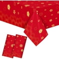 thumbnail image 1 of SINGOMON 2 Paquets Nappe Rouge Chinoise Nappes Rouges Nappes Rectangulaires Nappe en Plastique Nappe Rouge de Pique-Nique Protège-Table Chinois pour Décorations du Nouvel An Chinois 2025, 1 of 6