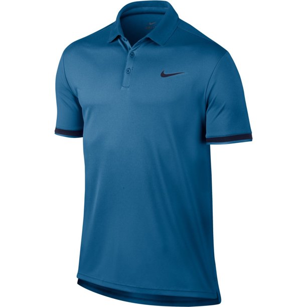 Nike Court Dry Rugby Polo para hombre, azul, pequeño