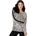 thumbnail image 3 of Sofia Intimates by Sofia Vergara Long Sleeve Boat Neck Cheetah Pajamas (Women's or Women's Plus) 2 Piece Set, 3 of 6
