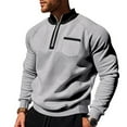 thumbnail image 5 of Yiaimeir Men Quarter Zip Pullover Sweatshirt Long Sleeve Lightweight Stand Collar Casual Athletic Top with Chest Pocket, 5 of 7