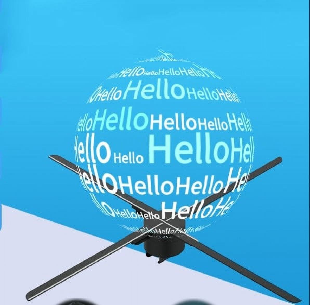 3D Hologram, 3D Holographic Projection Wall-mounted Advertising Machine Three-dimensional Suspension Fan Led Display Outdoor High-definition Naked Eye 52cm Ideal Advertising Tool