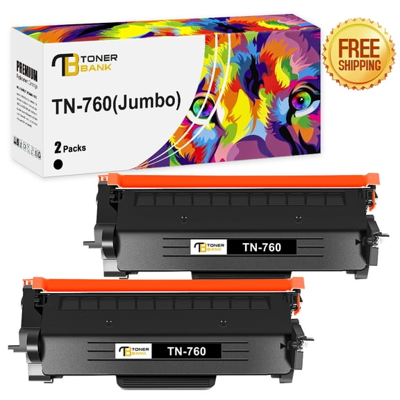 Toner Bank Compatible Toner Cartridge Replacement for Brother TN-760 High Yield (Black, 2-Pack)