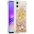 thumbnail image 3 of Glitter Clear Sparkly Bling Case for Samsung Galaxy A05, Flowing Liquid Quicksand Cover with Diamond Ring Holder Case for Samsung Galaxy A05  Gold, 3 of 14