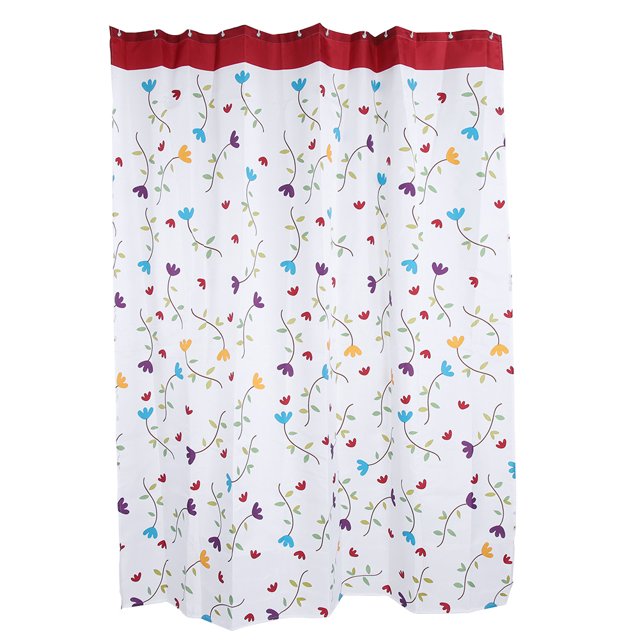 Decoración de baño para un refugio elegante y hermético Cortina de ducha impermeable con diseño floral y ganchos