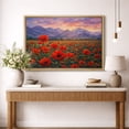 thumbnail image 3 of Framed Canvas Wall Art Red Poppy Field Landscape Print for Living Room Decoration - 16"x24" NATURAL, 3 of 8