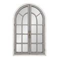 thumbnail image 1 of Kate and Laurel Boldmere Large Traditional Wood Windowpane Arch Mirror, 28x44, Gray and White, 1 of 7