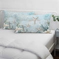 thumbnail image 4 of Teal Ocean Coastal Standard Size Pillow Cover,Pillowcase Protectors with Zipper,Breathable Decorative Throw Pillow Case Cover,Summer Beach Nautical Coral Starfish Pillow Shams for Couch 20x26Inch, 4 of 8