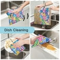 thumbnail image 2 of 6 Packs Vibrant Colorful Unicorn Kitchen Dish Towels Soft Absorbent Dish Cloths 11"x11", 2 of 9