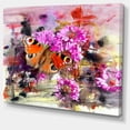 thumbnail image 2 of Fleurs Roses et Mignons Papillons - Impression sur Toile d'Art Floral, 2 of 4