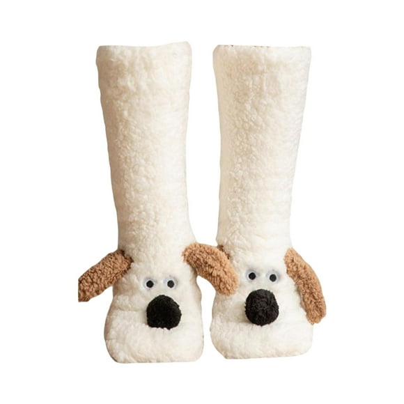 Calcetines para dormir con orejas de perro, calcetines de animales de dibujos animados, calcetines suaves para adultos, calcetines de suelo de 42 cm x 11 cm