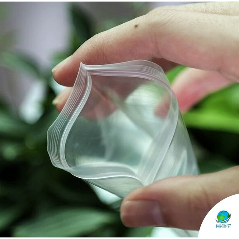 Zip lock bags 4x7 Self lock plastic bags 4 x 7 by Amiff. Clear poly bags 2 mil thick. Pack of 100 storage bags with zipper. Self sealing Reclosable