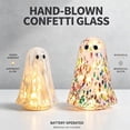 thumbnail image 6 of Light Up Confetti Ghosts, Halloween Tabletop Decor Lamp, Glowing Mosaic Ghost Figurine Accent Light for Mantel Shelf Desk Party Haunted House (Colorful,S), 6 of 7