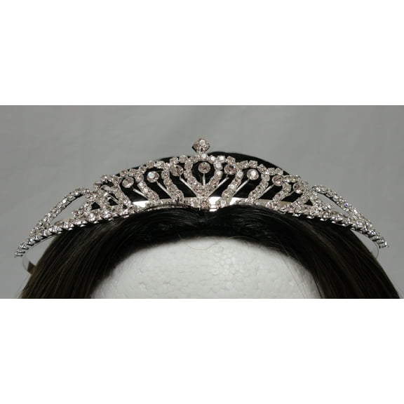 Charmed Princess Silver Rhinestone Tiara, headpiece. Wedding/ Sweet 16/ Sweet 15