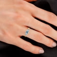 thumbnail image 4 of Round and Pear Cut Natural Aquamarine Gemstone Ring in 14K Yellow Gold ( Size: 7.5), 4 of 6