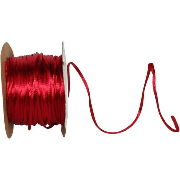 Satin Cord Red 1/16" (1.5mm) - 20 Yards - Home Decor Trimming
