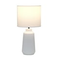 thumbnail image 3 of Simple Designs 15.94" Glow & Flow Minimalist Grooved Ceramic Table Lamp, Monochromatic Fabric Shade, Textured Accent Lighting, For Bedroom, Office, Living Room,Off White, 3 of 6