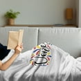 thumbnail image 3 of Venezuela Soft Flannel Fleece Throw Blanket, Cursive Lettering on a Plain Background, Cozy Plush for Indoor and Outdoor Use, 50" x 60", White Multicolor, by Ambesonne, 3 of 5