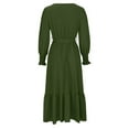 thumbnail image 3 of Blmnix Modest Dresses for Women Long Green Long Sleeve Tiered Plus Size Wrap Womans Dresses Beach, 3 of 8