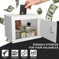thumbnail image 6 of S-HOME Secure Safe With Key And Password Mini Storage Cabinet 0.23 Cubic Feet Small Safe For Home Use Valuable Items，White, 6 of 7