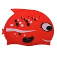 thumbnail image 1 of Lutabuo Cute Children Cartoon Swimming Cap Silicon Diving Waterproof Bobofish Red, 1 of 4