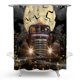 thumbnail image 5 of Juego de cortinas de ducha de Halloween para baño, 4 piezas de Halloween con alfombras antideslizantes, tapa de inodoro, alfombrilla de baño, cortina de ducha (coche de terror), decoración de baño del Día de Todos los Santos con 12 ganchos Rojo Verde, 5 of 5