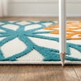 thumbnail image 5 of Nourison Aloha Floral 4' x Round Turquoise Multicolor Tropical Indoor/Outdoor Area Rug, 5 of 12