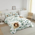 thumbnail image 3 of Kawaii Squirrel Bedding Cartoon Animal Comforter Set, Eucalyptus Leaves Duvet Insert Jungle Wildlife Quilt Comforter, Tropical Plants Bedding Comforters & Sets, 3 of 6