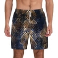 thumbnail image 3 of Uemuo Watercolor Snake Skin Pattern Mens Swim Trunks Quick Dry Board Shorts with Mesh Lining, Stretch Beach Shorts Quick Dry No-Chafing Board Shorts-X-Large, 3 of 9