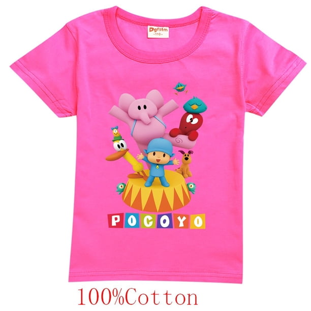 Camiseta con estampado de Pocoyoe para niños, camiseta de manga corta para niños, ropa para niños, heterosexual, drogas, lindo, dibujos animados, caliente, nuevo, verano zhangyuxiang LED