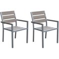 thumbnail image 3 of CorLiving Gallant Aluminum and Poly-Wood Slatted Stackable Outdoor Dining Chairs, Grey (Set of 2), 3 of 6