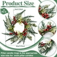 thumbnail image 2 of Guvpev 8 Pcs 8" Mini Christmas Wreaths for Kitchen Cabinet Small Christmas Candle Rings Wreaths, Front Door Pillars/Home Table Centerpieces Hanging Garlands, for Windows/Wedding Decor, 2 of 13