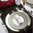 thumbnail image 2 of Smarty White w/ Silver Hammered Round Plastic Wedding Value Set (60 Guests), 2 of 7