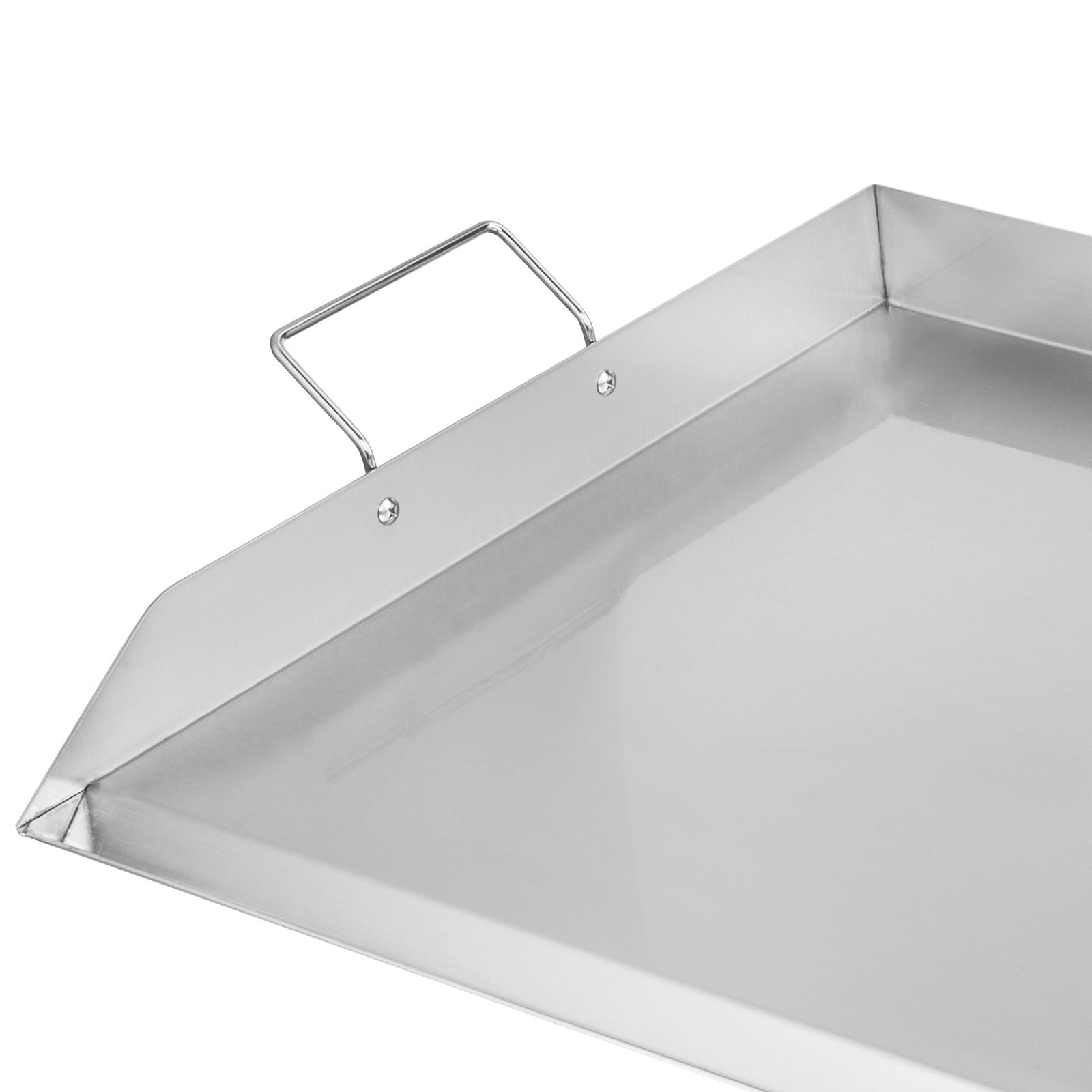 36x22-inch stainless steel flat-top barbecue pan with handle, suitable for liquefied petroleum (LPG) and barbecue grills
