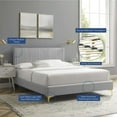 thumbnail image 4 of Platform Bed Frame, Queen Size, Velvet, Light Grey Gray, Modern Contemporary Urban Design, Bedroom Master Guest Suite, 4 of 10