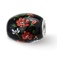 thumbnail image 2 of Reflection Beads Sterling Silver Hand Painted Ebony Bouquet Fenton Glass Charm, 2 of 5