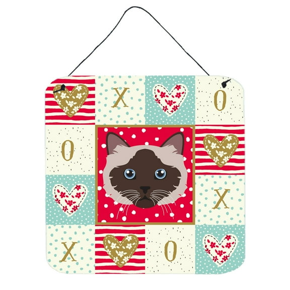 Carolines Treasures CK5090DS66 Birman Cat Love Wall or Door Hanging Prints Red 6HX6W multicolor