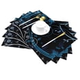 thumbnail image 3 of ZNDUO Placemats, 1 PCS Heat Resistant Stain Resistant Woven PVC Insulation Placemats, Durable Washable Elegant Table Mats for Dining-Blue Leaves, 18"x12", 3 of 6