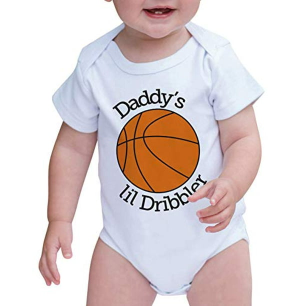 7 Ate 9 Apparel Baby Boy S Daddy S Lil Dribbler Basketball Onepiece 6 12 Months Orange And Black Walmart Com Walmart Com