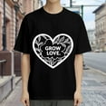 thumbnail image 3 of Black T Shirts for Men, Heart, Grow Love Graphic 2 Mens Graphic Tees, 24898463,XL, 3 of 8